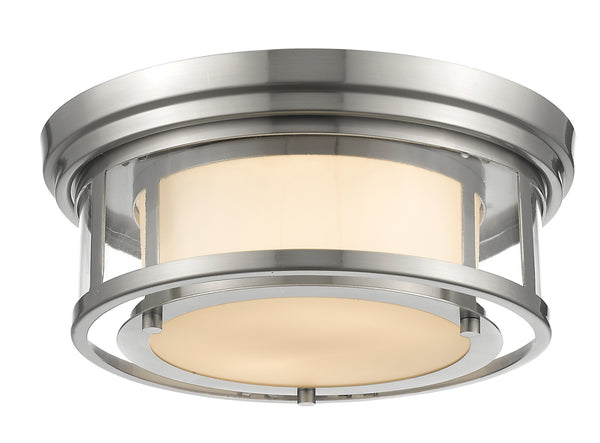 Z-Lite - 2005F13-BN - Two Light Flush Mount - Luna - Brushed Nickel from Lighting & Bulbs Unlimited in Charlotte, NC