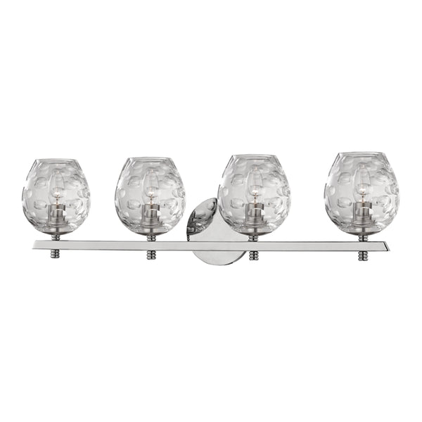 Hudson Valley - 1254-PN - Four Light Bath Bracket - Burns - Polished Nickel from Lighting & Bulbs Unlimited in Charlotte, NC