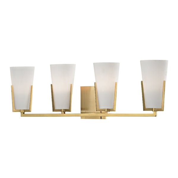 Hudson Valley - 1804-AGB - Four Light Bath Bracket - Upton - Aged Brass from Lighting & Bulbs Unlimited in Charlotte, NC
