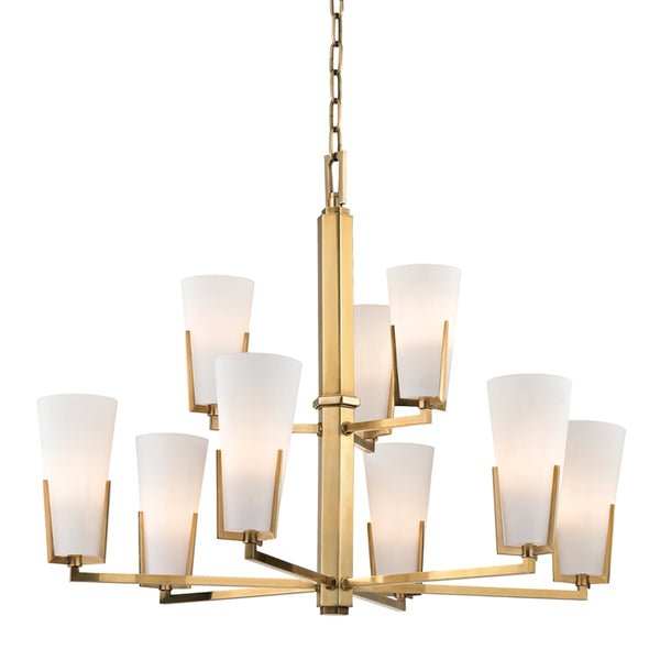 Hudson Valley - 1809-AGB - Nine Light Chandelier - Upton - Aged Brass from Lighting & Bulbs Unlimited in Charlotte, NC