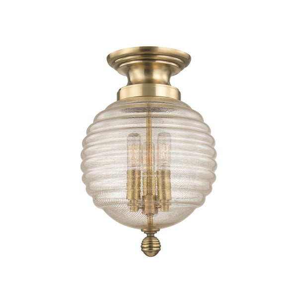 Hudson Valley - 3200-AGB - Three Light Flush Mount - Coolidge - Aged Brass from Lighting & Bulbs Unlimited in Charlotte, NC