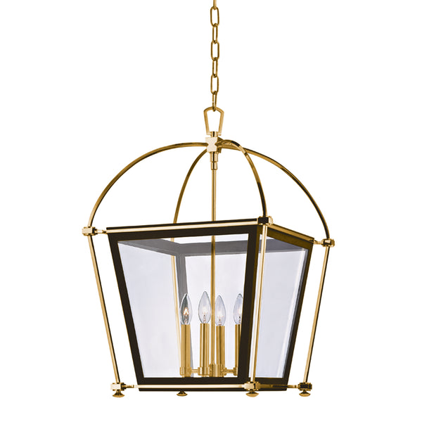 Hudson Valley - 3618-AGB - Four Light Pendant - Hollis - Aged Brass from Lighting & Bulbs Unlimited in Charlotte, NC
