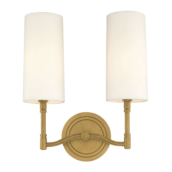 Hudson Valley - 362-AGB - Two Light Wall Sconce - Dillon - Aged Brass from Lighting & Bulbs Unlimited in Charlotte, NC