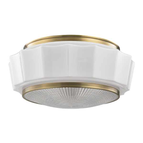 Hudson Valley - 3816F-AGB - Three Light Flush Mount - Odessa - Aged Brass from Lighting & Bulbs Unlimited in Charlotte, NC