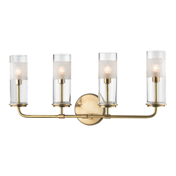 Hudson Valley - 3904-AGB - Four Light Wall Sconce - Wentworth - Aged Brass from Lighting & Bulbs Unlimited in Charlotte, NC