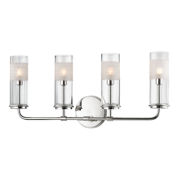 Hudson Valley - 3904-PN - Four Light Wall Sconce - Wentworth - Polished Nickel from Lighting & Bulbs Unlimited in Charlotte, NC