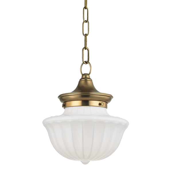 Hudson Valley - 5009-AGB - One Light Pendant - Dutchess - Aged Brass from Lighting & Bulbs Unlimited in Charlotte, NC