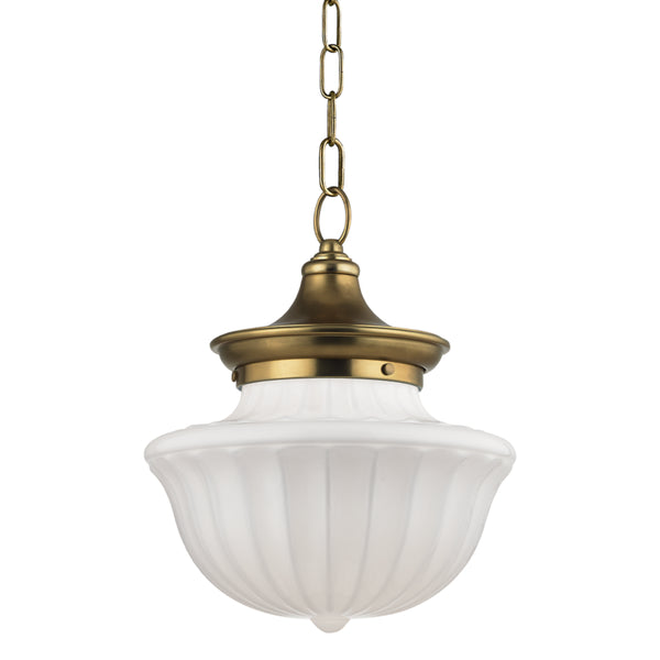 Hudson Valley - 5012-AGB - One Light Pendant - Dutchess - Aged Brass from Lighting & Bulbs Unlimited in Charlotte, NC