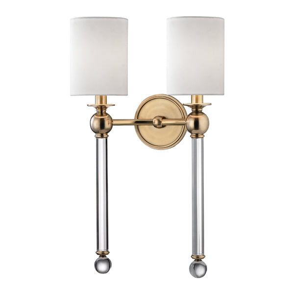 Hudson Valley - 6032-AGB - Two Light Wall Sconce - Gordon - Aged Brass from Lighting & Bulbs Unlimited in Charlotte, NC