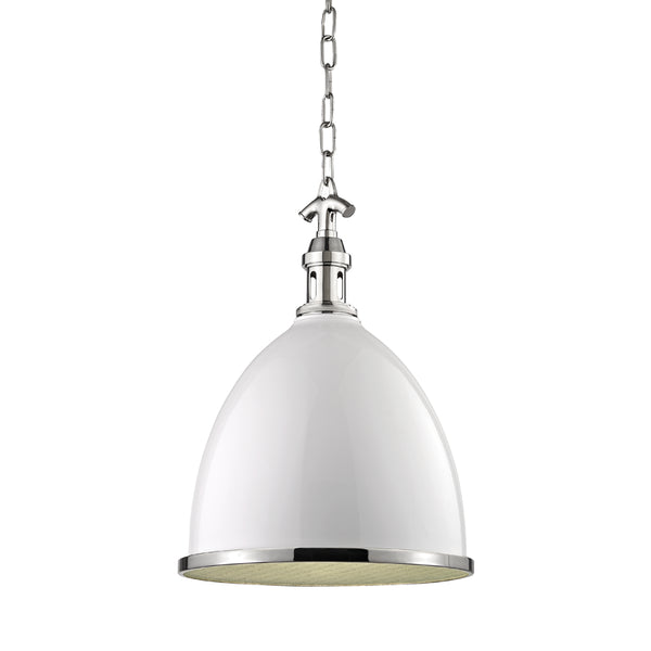Hudson Valley - 7714-WPN - One Light Pendant - Viceroy - White/Polished Nickel Combo from Lighting & Bulbs Unlimited in Charlotte, NC