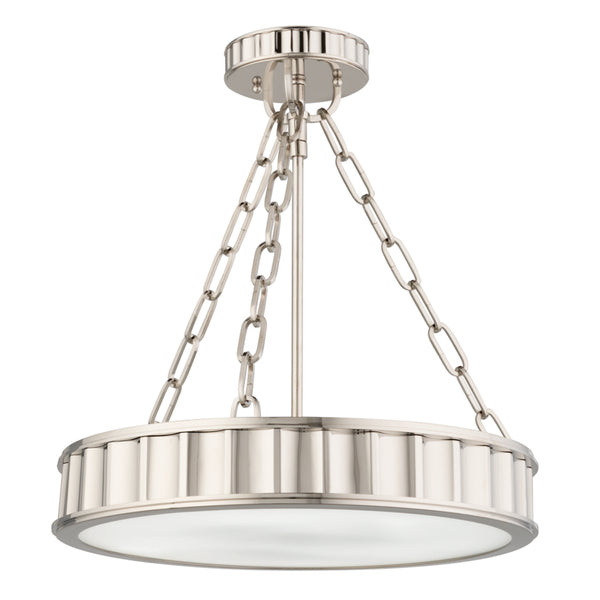 Hudson Valley - 901-PN - Three Light Semi Flush Mount - Middlebury - Polished Nickel from Lighting & Bulbs Unlimited in Charlotte, NC