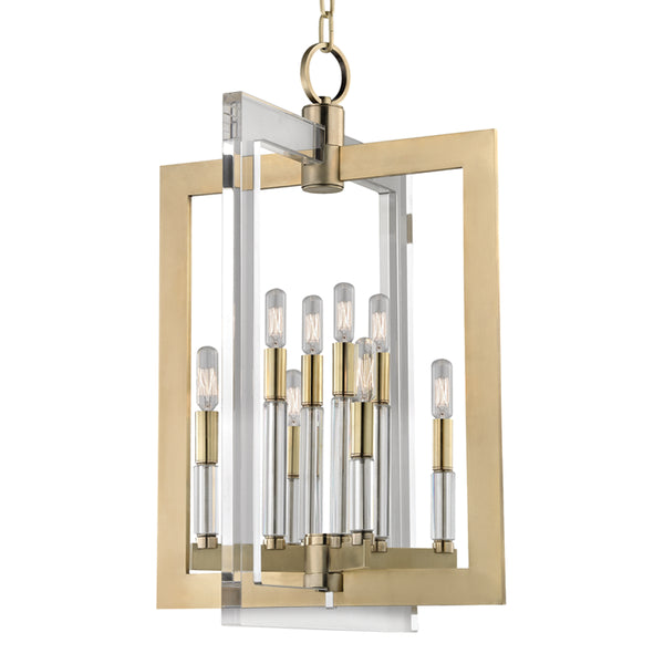 Hudson Valley - 9317-AGB - Eight Light Pendant - Wellington - Aged Brass from Lighting & Bulbs Unlimited in Charlotte, NC