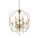 Nine Light Chandelier from the Ella Collection in White Gold Finish by Golden