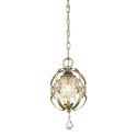 One Light Mini Pendant from the Ella Collection in White Gold Finish by Golden