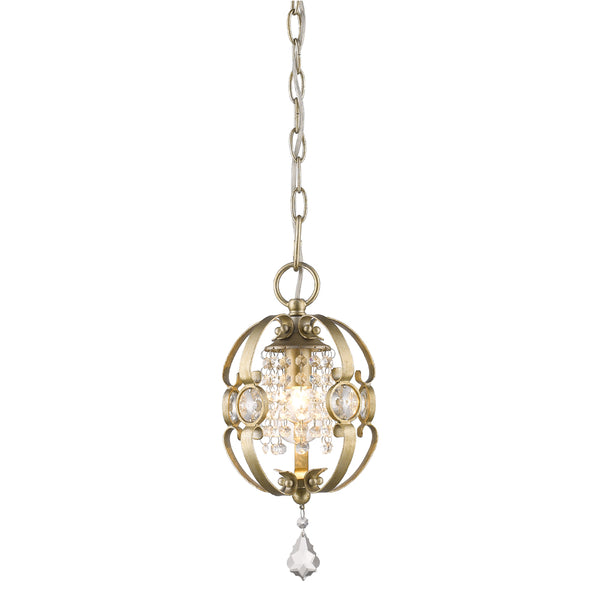 Golden - 1323-M1L WG - One Light Mini Pendant - Ella - White Gold from Lighting & Bulbs Unlimited in Charlotte, NC