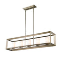 Five Light Linear Pendant from the Smyth WG Collection in White Gold Finish by Golden