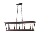 Five Light Linear Pendant from the Davenport Collection in Etruscan Bronze Finish by Golden