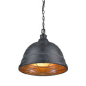 Two Light Pendant from the Bartlett BP Collection in Black Patina Finish by Golden