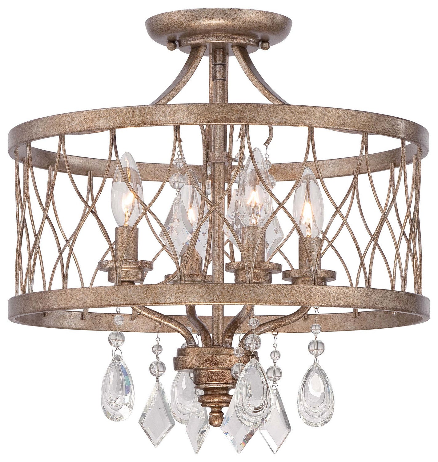 Minka-Lavery - 4403-581 - Four Light Mini Chandelier (Convertible To Semi Flush) - West Liberty - Olympus Gold from Lighting & Bulbs Unlimited in Charlotte, NC
