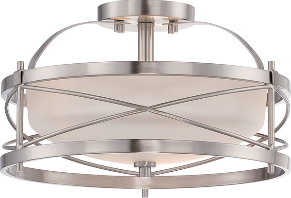 Nuvo Lighting - 60-5331 - Two Light Semi Flush Mount - Ginger - Brushed Nickel from Lighting & Bulbs Unlimited in Charlotte, NC