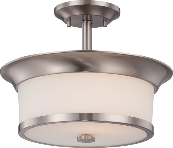 Nuvo Lighting - 60-5450 - Two Light Semi Flush Mount - Mobili - Brushed Nickel from Lighting & Bulbs Unlimited in Charlotte, NC