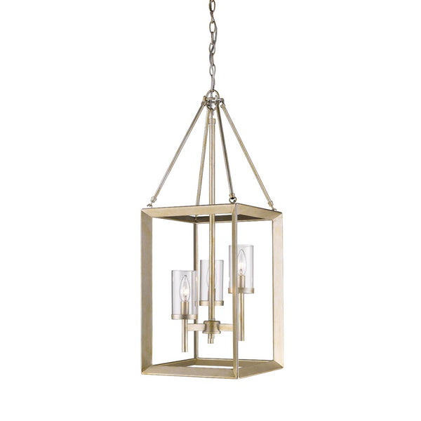 Three Light Pendant from the Smyth WG Collection in White Gold Finish by Golden