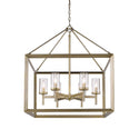 Six Light Chandelier from the Smyth WG Collection in White Gold Finish by Golden