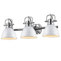 Golden - 3602-BA3 CH-WH - Three Light Bath Vanity - Duncan CH - Chrome from Lighting & Bulbs Unlimited in Charlotte, NC