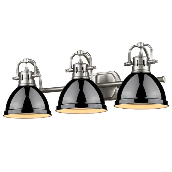 Golden - 3602-BA3 PW-BK - Three Light Bath Vanity - Duncan PW - Pewter from Lighting & Bulbs Unlimited in Charlotte, NC