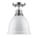 One Light Flush Mount from the Duncan CH Collection in Chrome Finish by Golden