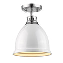 Golden - 3602-FM CH-WH - One Light Flush Mount - Duncan CH - Chrome from Lighting & Bulbs Unlimited in Charlotte, NC