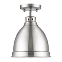 One Light Flush Mount from the Duncan PW Collection in Pewter Finish by Golden