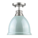 One Light Flush Mount from the Duncan PW Collection in Pewter Finish by Golden