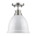 One Light Flush Mount from the Duncan PW Collection in Pewter Finish by Golden