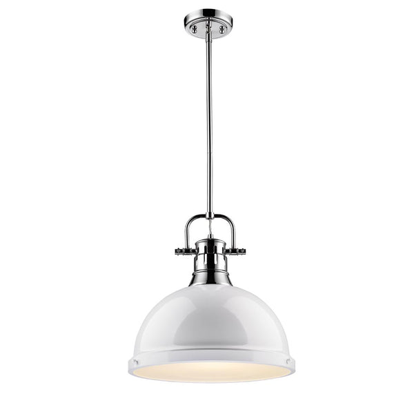 Golden - 3604-L CH-WH - One Light Pendant - Duncan CH - Chrome from Lighting & Bulbs Unlimited in Charlotte, NC