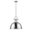One Light Pendant from the Duncan PW Collection in Pewter Finish by Golden
