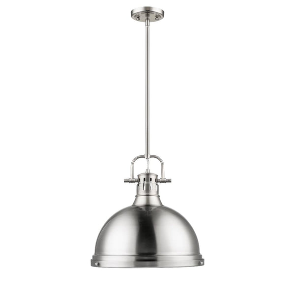 One Light Pendant from the Duncan PW Collection in Pewter Finish by Golden