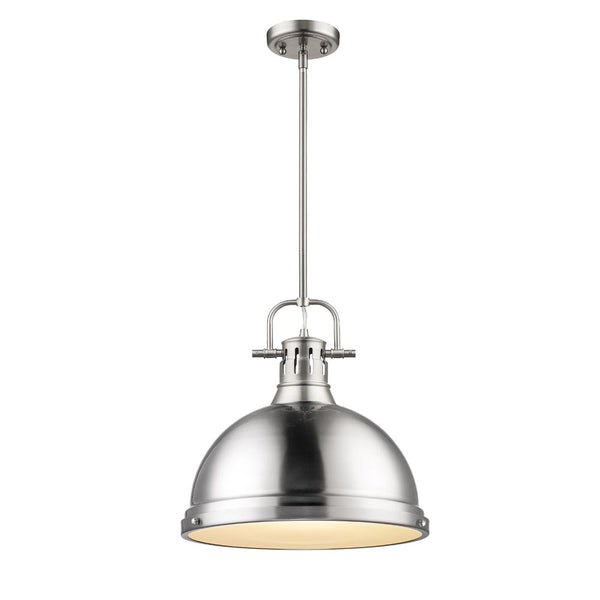 One Light Pendant from the Duncan PW Collection in Pewter Finish by Golden