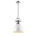 Golden - 3604-S CH-WH - One Light Pendant - Duncan CH - Chrome from Lighting & Bulbs Unlimited in Charlotte, NC