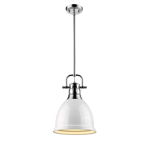 Golden - 3604-S CH-WH - One Light Pendant - Duncan CH - Chrome from Lighting & Bulbs Unlimited in Charlotte, NC