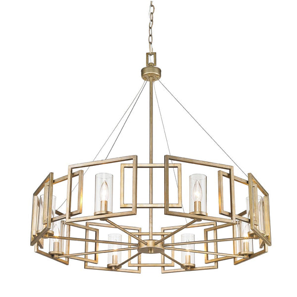 Eight Light Chandelier from the Marco WG Collection in White Gold Finish by Golden