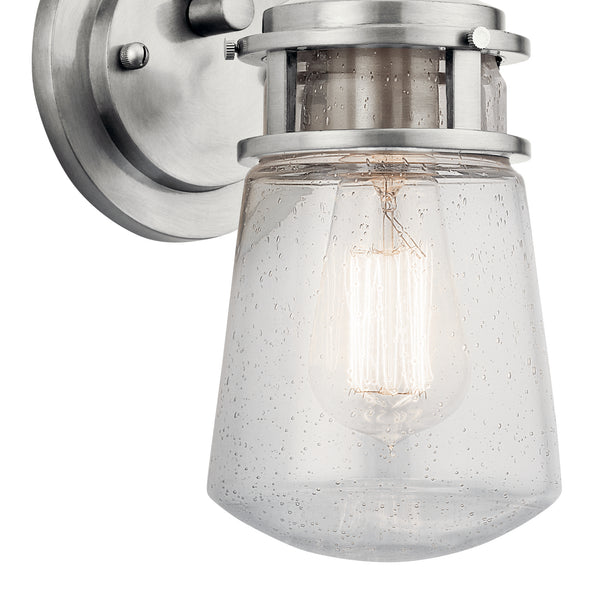 One Light Outdoor Wall Mount from the Lyndon Collection in Brushed Aluminum Finish by Kichler