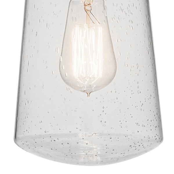 One Light Outdoor Pendant from the Lyndon Collection in Brushed Aluminum Finish by Kichler