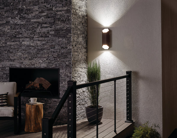 LED Outdoor Wall Mount from the Estella Collection in Textured Architectural Bronze Finish by Kichler