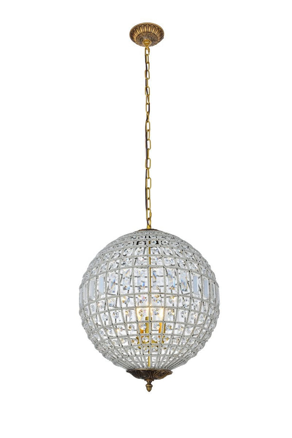 Elegant Lighting - 1205D18FG/RC - Three Light Pendant - Olivia - French Gold from Lighting & Bulbs Unlimited in Charlotte, NC