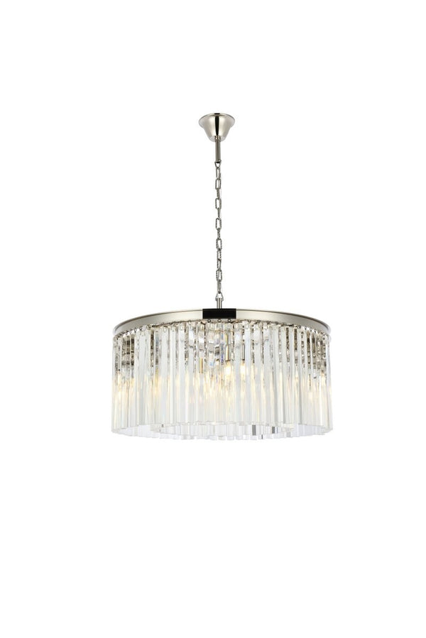 Elegant Lighting - 1208D31PN/RC - Eight Light Chandelier - Sydney - Polished Nickel from Lighting & Bulbs Unlimited in Charlotte, NC