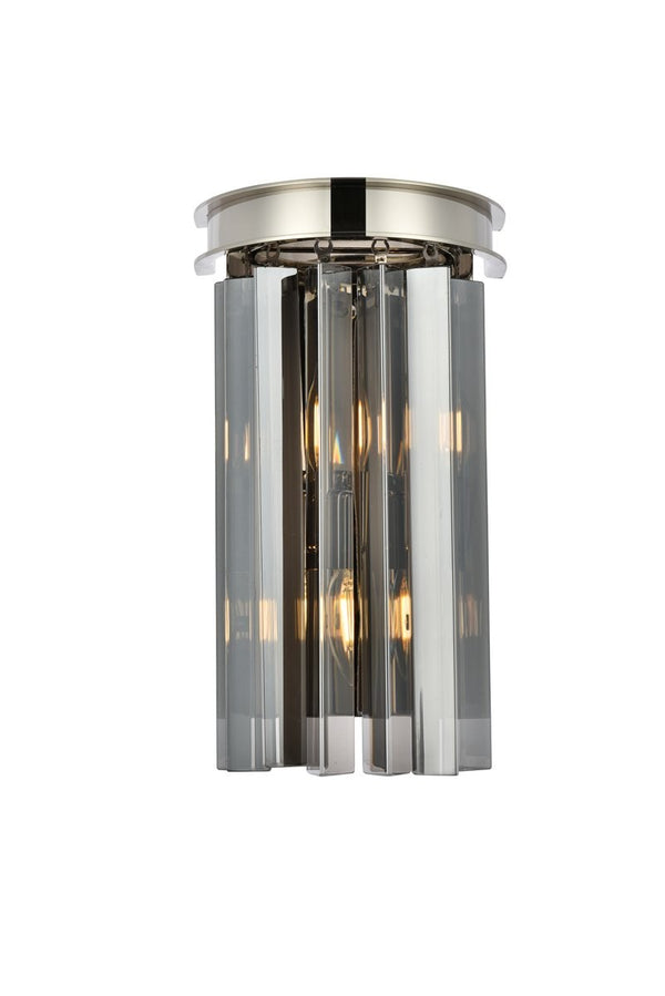 Elegant Lighting - 1208W8PN-SS/RC - Two Light Wall Sconce - Sydney - Polished Nickel from Lighting & Bulbs Unlimited in Charlotte, NC