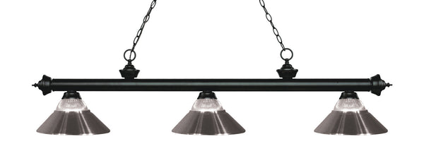 Z-Lite - 200-3MB-RBN - Three Light Billiard Light - Riviera - Matte Black from Lighting & Bulbs Unlimited in Charlotte, NC