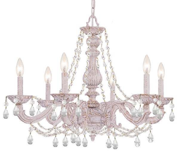 Crystorama - 5026-AW-CL-I - Six Light Chandelier - Paris Market - Antique White from Lighting & Bulbs Unlimited in Charlotte, NC