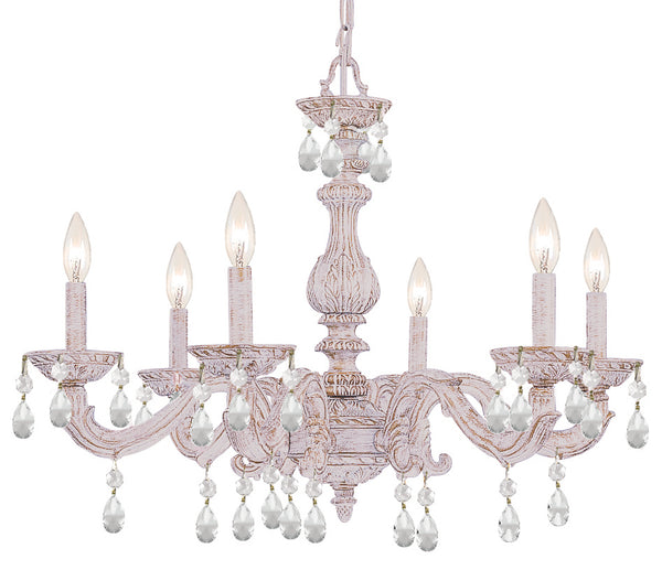 Crystorama - 5036-AW-CL-MWP - Six Light Chandelier - Paris Market - Antique White from Lighting & Bulbs Unlimited in Charlotte, NC